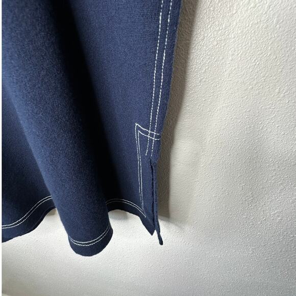 Elizabeth and James Navy with White Stitch Long Sleeve Hooded Sweater L - Picture 5 of 15